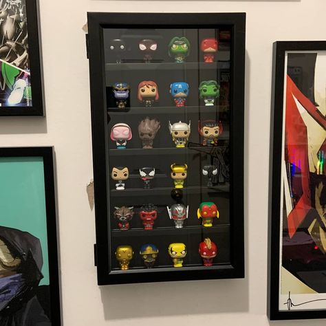 Funko | News | Collections on Instagram: “What a cool way to display your advert calendar! ☺️ . Double TAP for more Funko Pops 😘 . YOU SHOULD FOLLOW US HERE @welovefunkopopz for…” Pop Figure Display Ideas, Figure Display Ideas, Pop Figure Display, Funko Display Ideas, Funko Pop Display Ideas, Mini Figure Display, Comic Room, Theater Room Decor, Ideas Cuarto