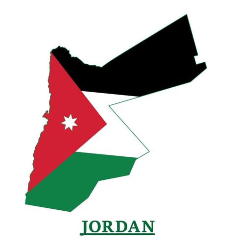 Jordan National Flag Map Design, Illustration Of Jordan Country Flag Inside The Map Map Design Illustration, Jordan Map, Jordan Flag, Jordan Country, Logo Banners, Cityscape Photos, Map Design, Nature Backgrounds, Heart With Arrow