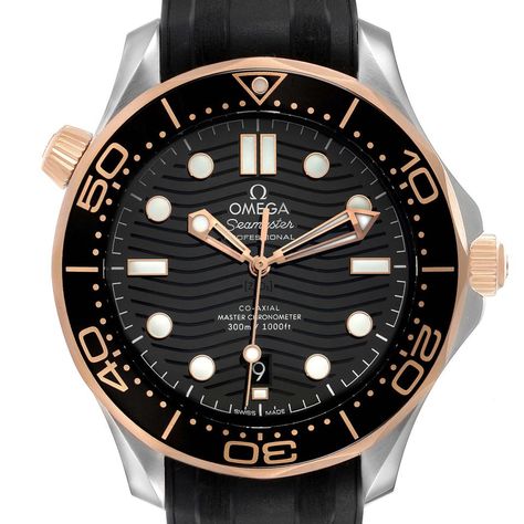 Omega Watches Seamaster, Mens Rose Gold Watch, Iwc Watches, Rose Gold Case, Watches Unique, Box Card, Yellow Gold Bracelet, Gold Hands, Luxury Watches For Men