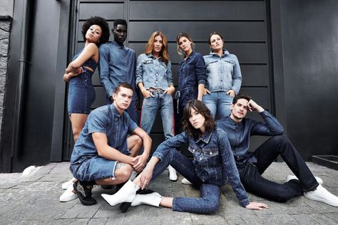 Large Group Photos, All Denim Outfits, Denim Photoshoot, Group Photo Poses, Group Poses, Photo Grouping, Group Photos, Fashion Shoot, Denim Outfit