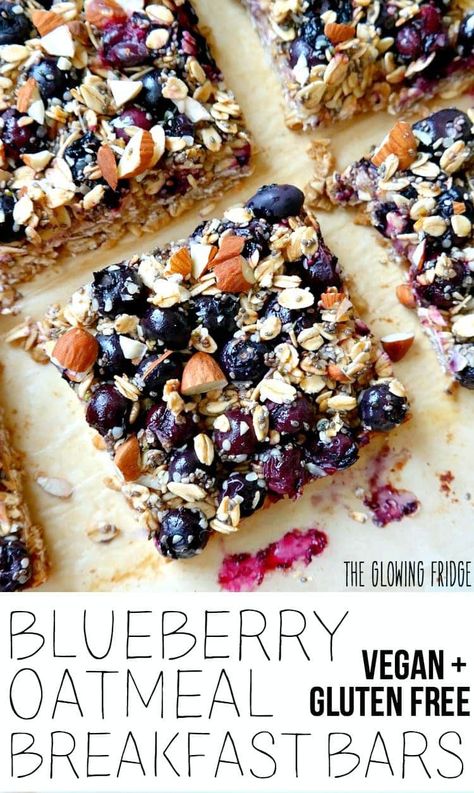 Blueberry Oatmeal Breakfast Bars Blueberry Oatmeal Breakfast Bars, Gluten Free Breakfast Bars, Smoothie For Breakfast, Oatmeal Granola, Oatmeal Breakfast Bars, Vegan Oatmeal, Plant Based Diet Recipes, Blueberry Oatmeal, Plant Based Breakfast