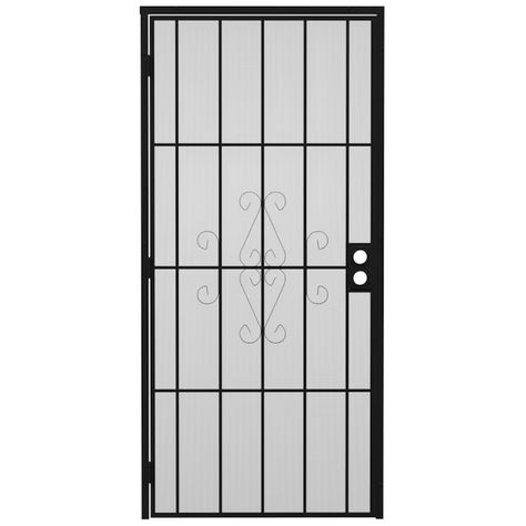 Gatehouse Magnum 36-in x 81-in Black Steel Surface Mount Security Door with Double Bore in the Security Doors department at Lowes.com Door Sweep, Security Doors, Expanded Metal, Door Manufacturer, Metal Screen, Storm Door, Black Screen, Screen Door, Single Doors