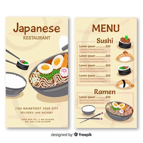 Ramen Menu Design, Ramen Branding, Ramen Logo, Japanese Food Menu, Japanese Restaurant Menu, Menu Sushi, Sushi Menu, Japanese Menu, Menu Card Design