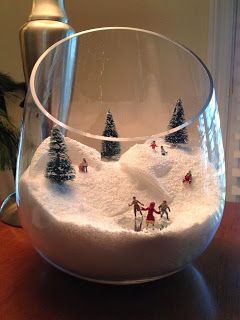 Millie Motts: diy winter scenes Mid Winter Christmas, Christmas Things To Do, Epson Salt, Christmas Ice Skates, Diy Winter, Christmas Snow Globes, I Love Winter, Nordic Christmas, Winter Diy