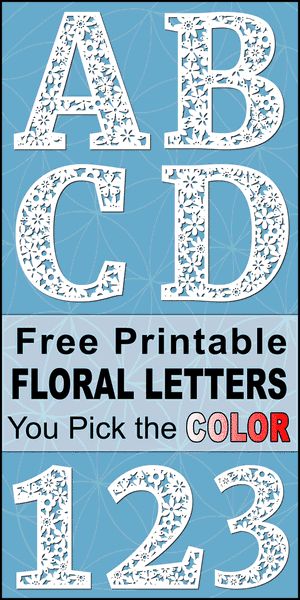 Decorative Floral Letters (Alphabet Font, Patterns, & Clipart) – Patterns, Monograms, Stencils, & DIY Projects Floral Monogram Letter Printable Free, Monogram Fonts Alphabet, Letters With Flowers Fonts, Mandala Cricut Design Free, Quilling Letters Templates, Block Letters Font Alphabet, Floral Letters Diy, Free Printable Alphabet Templates, Letter Template Printable