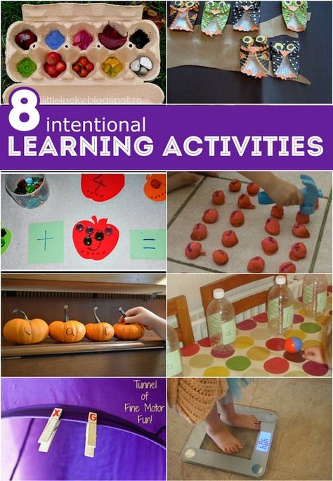 8 Intentional Learning Activities for kids Intentional Teaching Activities, Intentional Teaching, Learning Activities For Kids, Crafty Kids, Kids Learning Activities, Teaching Activities, Parents As Teachers, Activities To Do, Preschool Learning