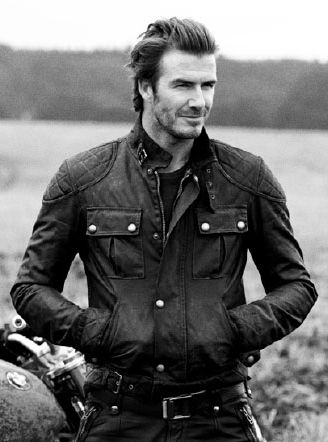 David Beckham Motor Cycle Black Leather Jacket