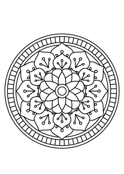 Spring Templates, Mandala Colouring Pages, Lippon Art, Spring Template, Mandala Colouring, Simple Mandala, Mandala Coloring Books, Mandala Drawing, Mandala Coloring