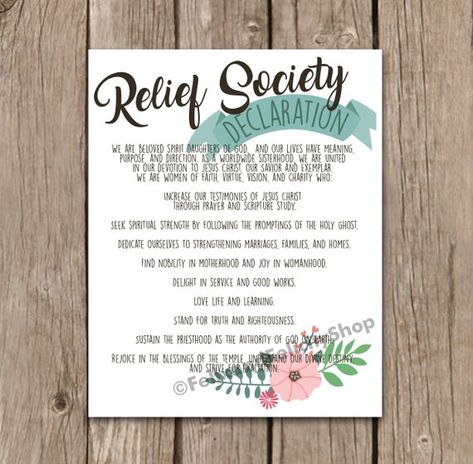 Printable LDS Relief Society Declaration Printable 11x14 8x10 | Etsy Relief Society Declaration, Lds Relief Society Activities, Lds Relief Society, Relief Society Activities, Our Savior, Scripture Study, Women Of Faith, Relief Society, Holy Ghost