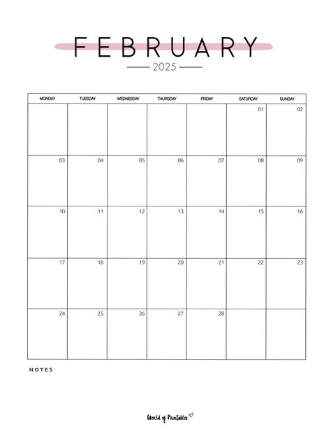 February 2025 Calendar, Nail Calendar, Goodnotes Calendar, Calendar February, February Calendar, New Year Calendar, Bullet Journal Ideas Templates, Monthly Calendar Template, Free Printable Calendar