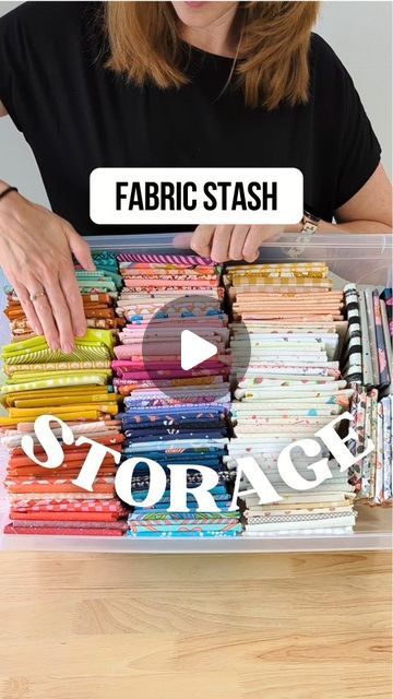 Shelly Moore on Instagram: "My entire stash is contained in this half of my sewing room closet.   I love to keep it neat and organized so I can be ready to start on my next project at any time.   Over the years I've developed a system to store all of my different sizes of fabric, from shiny new fat quarters, to leftover strips.   Want to snoop on my system? Comment STASH and I'll have my bot send you a link to my full-length YouTube tutorial. 🤖   Links to the bins are included in the YouTube video description. 👍" Fabric Stash Storage, Fabric Stash Organization, Room Closet, My Sewing Room, Youtube Tutorials, Fat Quarters, Quilting Tips, Sewing Room, Youtube Videos