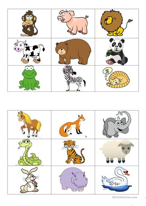 Animal Matching Game, Lotto Games, Bingo For Kids, Animal Flashcards, Animal Worksheets, Flashcards For Kids, Bingo Board, Kindergarten Lessons, Esl Worksheets