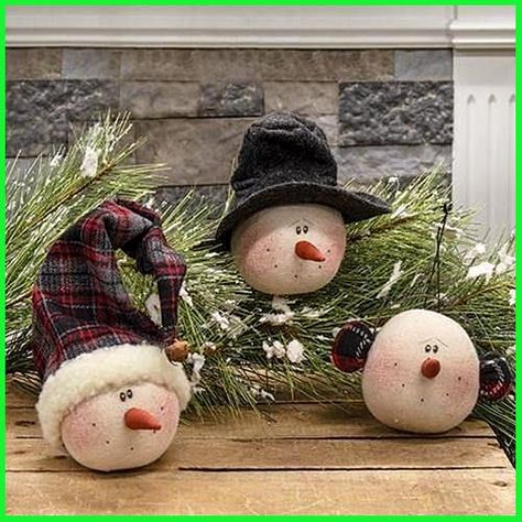 3/Set, Snowman Head Ornaments #3set #ornaments #snowman Set of three stuffed ornaments Black string hanger Snowman designs with various winter accessories Snowman Head Ornaments is a set of three stuffed snowman head ornaments with various winter accessories. Ornaments wear a gray, floppy felt hat, a plaid stocking hat, or plaid earmuffs and they look great displayed together or placed in various spots around the home. Ornaments have a string hanger for easy display on Christmas trees, hooks, n Stuffed Ornaments, Floppy Felt Hat, Stuffers Stocking, Stuffed Snowman, Fun Stocking Stuffers, Winter Accesories, Head Ornaments, Snowman Head, Home Ornaments