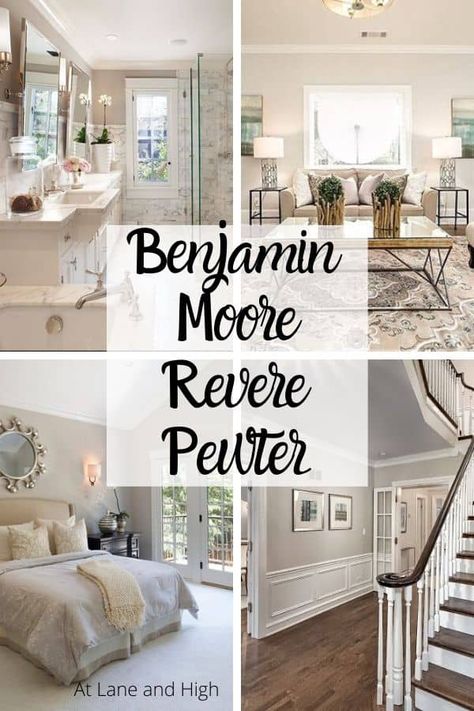 I have gathered all the information you need on Benjamin Moore Revere Pewter. Also you will see what whites to pair with it, what colors coordinate and more! Benjamin Moore White Dove And Revere Pewter, Bm Revere Pewter Bedroom, Rever Pewter Benjamin Moore Living Room, Revere Pewter Entryway, Collingwood Vs Revere Pewter, Vintage Pewter Benjamin Moore, Revere Pewter Lightened 50%, Revere Pewter 50% Lighter, Popular Wall Colors For 2023