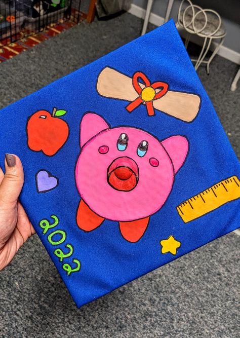 Kirby Graduation, Kirby Graduation Cap, Sanrio Graduation Cap, Sanrio Graduation, Graduation Cartoon, Graduation Cap Decoration Diy, Cap Graduation, Grad Cap Designs, Graduation Party Planning