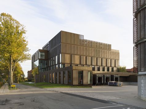 Gallery of Laboratory and Logistics Building / Mikkelsen Architects - 20 Laboratory Exterior, Laboratory Architecture, Minecraft Lab, Facade Skin, Lab Building, Laboratory Idea, Laboratory Building, Commercial Steel Buildings, Laboratory Design