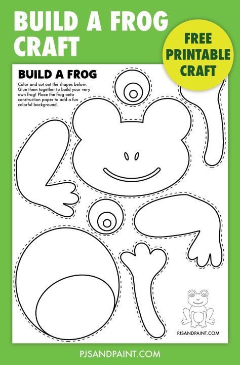 free printable build a frog Free Frog Life Cycle Printable, Frog And Toad Craft, Diy Frog Decor, F Is For Frog Craft, Frog Crafts For Toddlers, Build A Frog, Paper Frogs, F Is For Frog, Frog Crafts Preschool