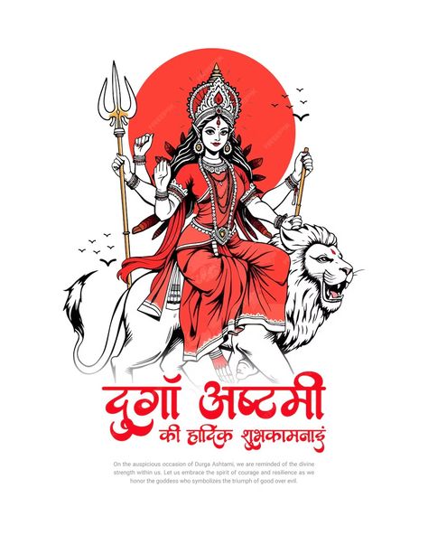 Navratri Social Media Post, Durga Ashtami Images, Ashtami Images, Navratri Post, Durga Ashtami, Digital Advertising Design, Image Reference, Indian Festival, Maa Durga