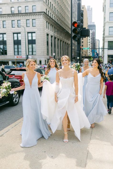 Whisper Blue Bridesmaid Dresses, Jenny Yoo Whisper Blue, Ice Blue And Black Wedding, Ice Blue Dresses, Light Blue Chiffon Bridesmaid Dress, French Blue Bridesmaid Dress, Powder Blue Bridesmaid Dress, Mismatched Bridesmaid Dresses Blue, Ice Blue Bridesmaid Dress