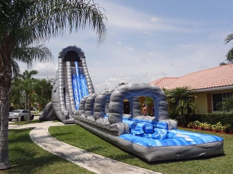 Water Slides Backyard, Backyard Water Parks, Backyard Sports, Inflatable Water Slides, Inflatable Obstacle Course, Obstacle Courses, Inflatable Water Park, Bounce Houses, Bouncy House