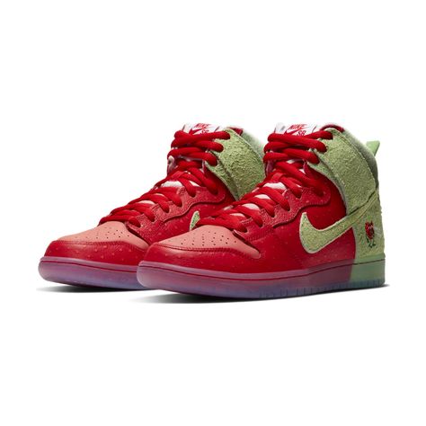 Strawberry - Nike Skateboarding Red Spinach, Nike Sb Dunk High Pro, Nike Skateboarding, Nike X Travis Scott, Nike Sb Dunk High, Sb Dunk High, Nike Models, Dunks Nike, Nike Sb Dunk