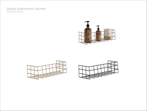 The Sims Resource - [Daisy bathroom clutter] - metall display Sims 4 Shower Caddy Cc, Sims 4 Shower Caddy, Sims 4 Trash Can Cc, Sims Bathroom, Daisy Bathroom, Sims Room, Bathroom Clutter, Bathroom Caddy, Cc Sims4