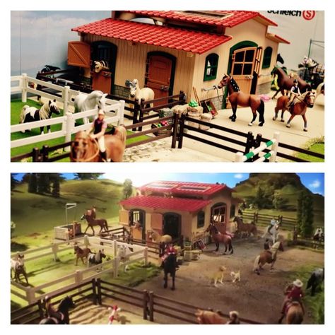 Schleich Set Up Ideas, Schleich Ideas, Diy Horse Toys, Schleich Horses Stable, Schleich Diy, Toy Horse Stable, Set Up Ideas, Diy Horse Barn, Schleich Horses