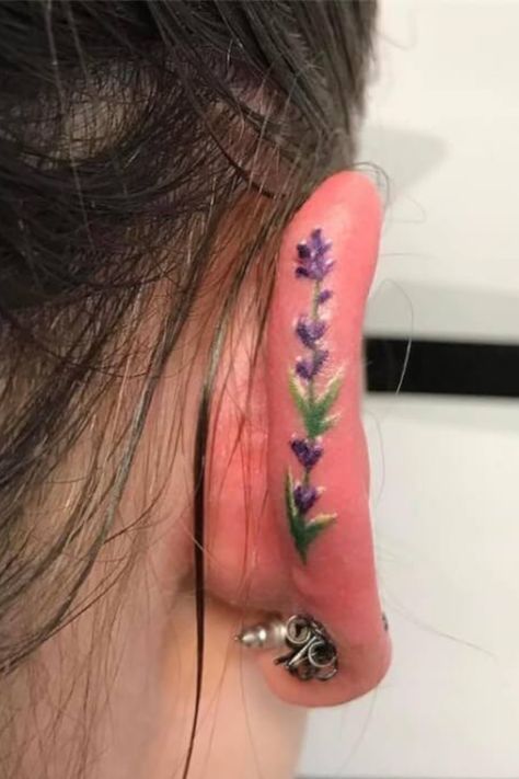 Helix is one of the top favorite tattoo areas for both men and women. The style of helix tattoo is relatively closed,… Tattoo Designs Behind The Ear, Female Tattoo Designs, Rare Tattoos, Behind Ear Tattoos, Bug Tattoo, Tattoo Flowers, O Tattoo, Delicate Tattoo, Female Tattoo