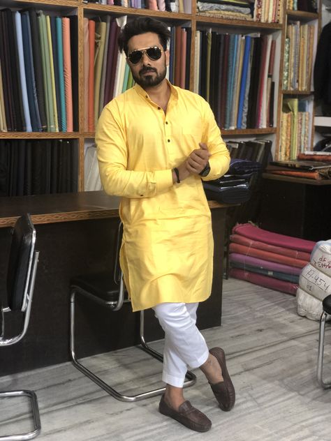 Yellow kurta white paijama Kurta Pajama Men Yellow Colour, Fusion Outfits, Pajama Men, Kurta Pajama Men, Yellow Kurta, Traditional Indian Wedding, Kurta Pajama, Yellow Colour, Colour Design