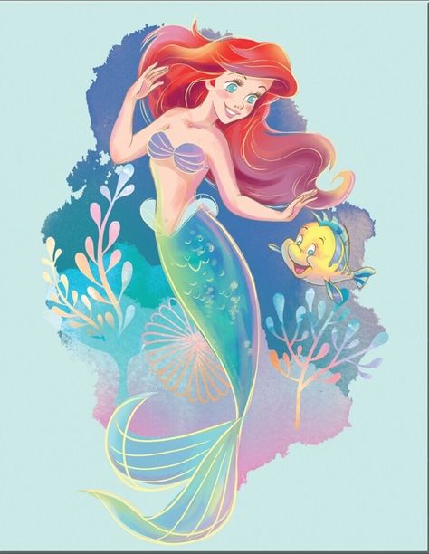 Ariel Artwork, The Little Mermaid Poster, Little Mermaid Wallpaper, Mermaid Graphic, Disney Doodles, Disney Canvas Art, Tattoo Board, Mermaid Wallpapers, Images Disney