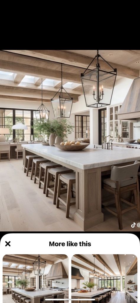 Large Kitchen Island With Support Beams, Double Island In Kitchen, Kitchen Remodel With Large Island, Kitchen Island With Post Support, 12 Foot Kitchen Island, 10 Foot Kitchen Island, Large Island With Seating, Kitchen Big Island, Large Kitchen Island Ideas