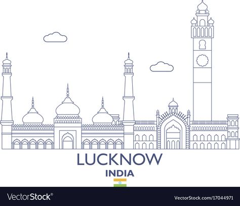 Lucknow City, Landscape Illustration, City Skyline, Png Images, Vector Images, Vector Free, Illustrator, Royalty Free, Bullet Journal