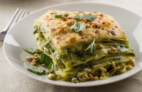 This pesto lasagna combines simple fresh ingredients to create a complex symphony of flavors. Get the recipe, and try it at home! Eataly Recipes, Italian Easter Recipes, Lasagne Al Pesto, Pesto Lasagna, Nyc Streets, Lasagna Pasta, Vegetable Lasagna, Lasagna Recipe, March 20