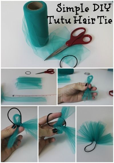 Hair Tie Tutorial, Tutu Craft, Tie Tutorial, Hair Ties Tutorial, Shoe Organization Diy, Hair Craft, Tulle Crafts, Dance Crafts, Teen Crafts