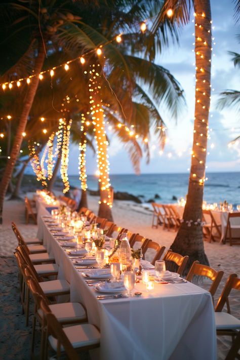 Beach wedding reception. Long tables with white cloth under fairy-lighted palm trees.

Stunning ocean vistas, breezy cliffside beauty, the nautical charm of seashore treasures; coastal weddings have a magical allure of their own. If you're planning on saying 'I do' amidst the intoxicating salt-kissed air, then these 25 coastal wedding reception décor ideas are definitely a wave worth riding. From mesmerizing marine-inspired…

Read more: https://tastywed.com/25-coastal-wedding-reception-decor/ Micro Beach Wedding Reception, Beach Wedding White Theme, Summer Wedding Beach, Wedding Reception Long Tables, Beach Wedding Food, Reception Long Tables, Coastal Wedding Reception, Small Beach Wedding, Beach Wedding Foods