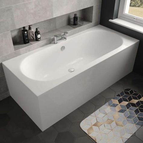 The White Space Magnus 1700 x 800mm Double Ended Bath | Victorian Bathrooms 4 U™ Victorian Bathrooms, Straight Baths, Double Ended Bath, New House Bathroom, Victorian Bathroom, Bath Panel, White Bath, Bath Taps, Big Bathrooms