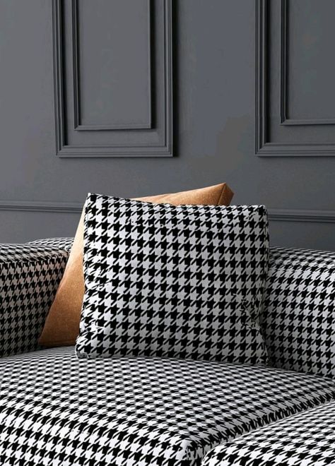 Houndstooth Sofa, Houndstooth Interior, Pine Interior, Large Sofa, Home Room Design, Living Room Inspiration, House Rooms, Design Store, Living Room Sofa