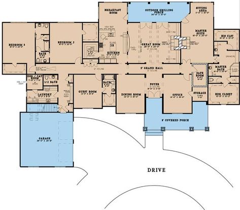 Craftsman House Plan - 4 Bedrooms, 4 Bath, 5098 Sq Ft Plan 12-1503 3000 Sq Ft Craftsman House Plans, 4 Br Craftsman House Plans, Movie House Floor Plans, 4 Bed 3 Bath House Plans Craftsman, 4 Bed 3.5 Bath Floor Plan, Luxury Craftsman House Plans, Courtyard Entry, Safe Room, Monster House Plans