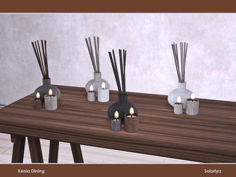 Sims 4 Functional Candles, Sims4 Electronics, Sims 4 Cc Dinner Room, Sims 4 Candle Cc, Sims 4 Cc Candles, Sim4 Furniture, Sims Baddie, Sims Decor, Living Room Sims 4