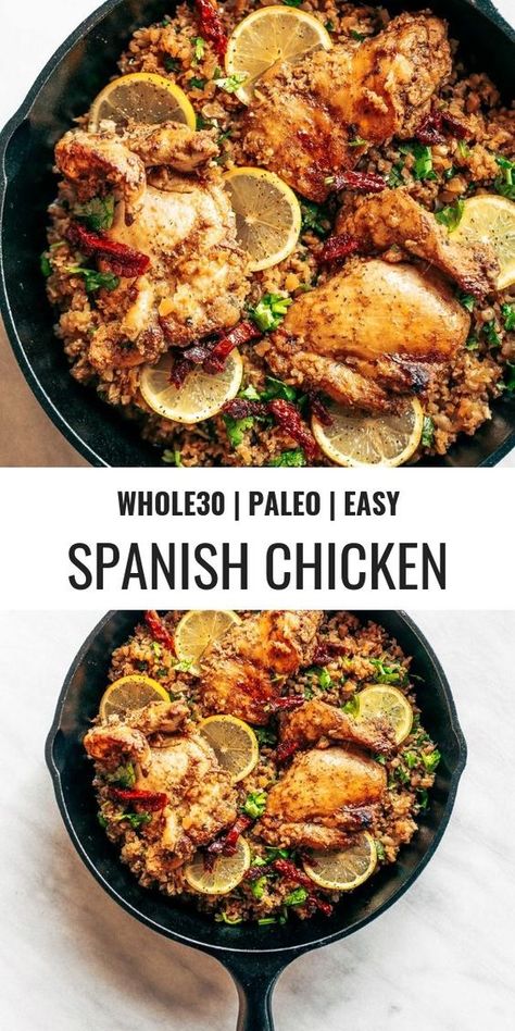 Whole 30 Lunch Ideas Meal Prep, Paleo Mexican Rice, One Pot Meals Whole 30, Whole 30 One Pot, Whole Grain Meal Ideas, Whole 30 Skillet Recipes, Whole 39 Dinner Recipes, Whole 30 Quick Lunch, While 30 Appetizers