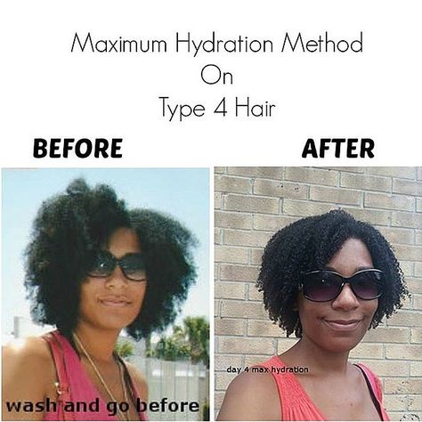 Max Hydration Method Before and after wash and go. For regimen, go to http://msdeekay.com/the-maximum-hydration-method/ Max Hydration Method, Natural Hair Care Tips, Type 4 Hair, Hair Regimen, Wash And Go, 4c Hair, Black Hair Care, Queen Hair, Defined Curls