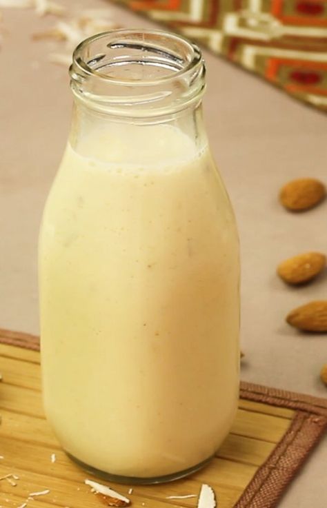 SooperChef on Instagram: “Refreshing and healthy badam doodh ki thandi bottle is going to be your next favorite Iftar drink. Easy recipe with an amazing taste. Give…” Iftar, Glass Of Milk, Easy Meals, Drinks, Instagram