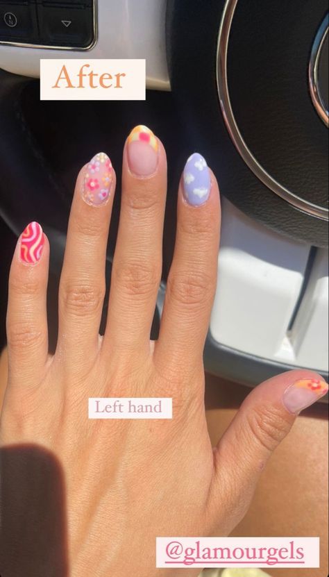 Nail Ideas For Moms, Cute Short Gel Nails Preppy, Costal Floral Nails, Acrylic Nails For Kids 8-9 Short, August Nails 2023, Preepy Short Nails Acrylic For Kids, Coconut Girl Nail Ideas, Baby Shower Nails Girl, Baby Shower Nails