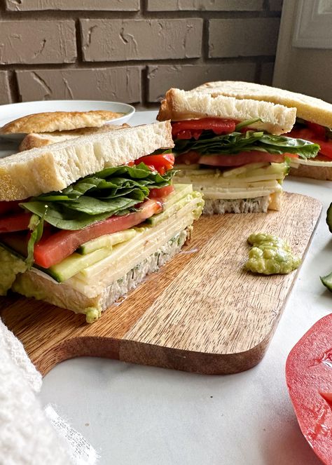 vegetable and cheese sandwich Cheese And Veggie Sandwich, Veggie Brie Sandwich, The Ultimate Veggie Sandwich, Veg Sandwich Photography, Veg Cheese Sandwich, Cucumber Sandwiches, Tomato Season, Summer Produce, Veggie Sandwich