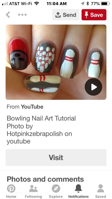 Bowling Nails Designs, Girlie Girl, Nail Art Tutorial, Best Acrylic Nails, Girl Stuff, Nails Designs, Bowling, Nail Design, Nail Ideas