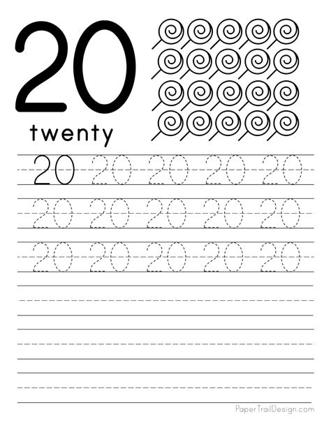 Number 20 Worksheets For Preschool, Number 20 Worksheet, Number Tracing Worksheets, Number Writing Practice, Numbers Tracing, Worksheet For Preschool, Letter Writing Practice, Preschool Number Worksheets, Number Practice