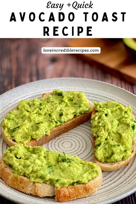 You will love this smashed avocado toast! This recipe is quick and easy for a healthy breakfast! Enjoy for a vegan or vegetarian breakfast! Making Avocado Toast, Avacoda Toast Recipes, How To Make Avocado Toast, Breakfast Ideas With Avocado, Avacodo Toast Recipes With Egg, French Tost, Avacodo Toast Recipes Breakfast, Avocado Toast Recipe Healthy, Avocado For Breakfast