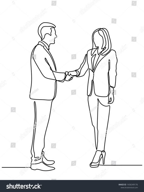 Handshake Drawing Reference, Handshake Sketch, Two Person Talking Drawing, Two People Talking Drawing Reference, 2 People Talking Drawing, People Talking Drawing, Interview Drawing, Handshake Drawing, Handshake Business