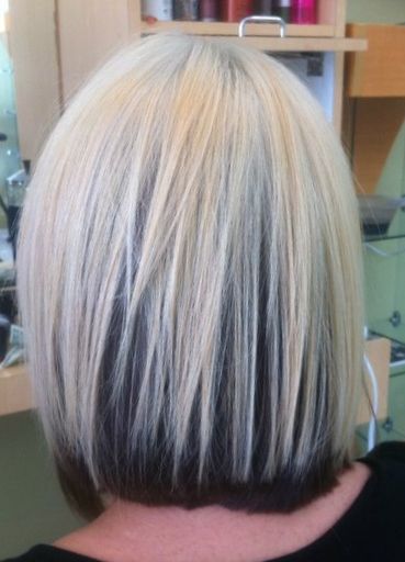 Blonde Bob With Black Underneath, Blonde Hair With Brown Underneath, Dark Underneath Hair, Undercolor Hair, Two Color Hair, Grey Bob Hairstyles, Underneath Hair, Grey Hair Transformation, Hair Color Underneath