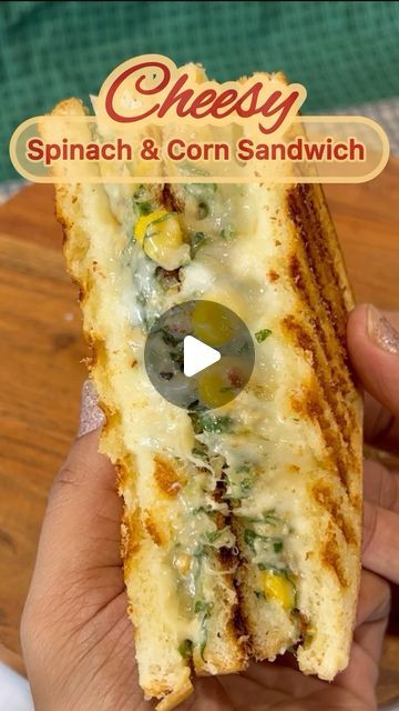 🧿Foodaffairs_by_dipika🧿 on Instagram: "🍞Cheesy Spinach and Corn Sandwich 🍞 1 tbsp Butter 1 tbsp Garlic chopped  1 tbsp Green Chillies chopped  1/2 cup Onion finely chopped  1/2 cup Corn  Salt to taste 1 bunch Spinach chopped  1 tbsp Maida 1/2 cup Milk 1/4 cup Paneer 1/4 cup Cheese  1 tbsp Chilli flakes  1 tbsp Oregano  Butter Grated Cheese  Mozzarella Cheese . . . #cheesy #cheesyfood #cheesysandwich #sandwich #sandwichrecipe #ultimate #ultimatefood #foodbeast #foodgasm #foodtruck #crispy #cheesiest #easiest #easysandwich #sandwiches #easyrecipe #newrecipe #feed #newreel #viralvideo #reels-viral #bestrecipes #cheesygoodness #heavenly #sandwichporn #sandwichrecipe #sandwichbread #bread #breadrecipe #quickrecipes" Spinach Corn Cheese Sandwich, Paneer Corn Sandwich, Spinach Sandwich, Cheesy Sandwich, How To Make Corn, Cheese Mozzarella, Cheesy Spinach, Corn Cheese, Simple Sandwiches